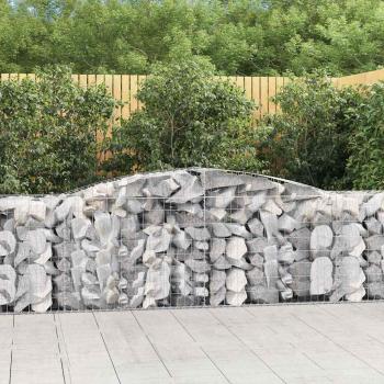 ARDEBO.de - Gabionen mit Hochbogen 15 Stk. 400x50x80/100cm Verzinktes Eisen
