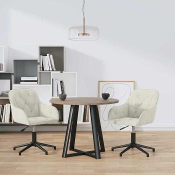 ARDEBO.de - Esszimmerstühle 2 Stk. Drehbar Creme Samt