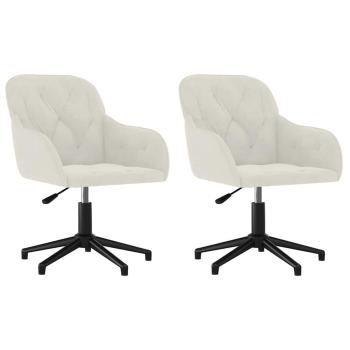 Esszimmerstühle 2 Stk. Drehbar Creme Samt