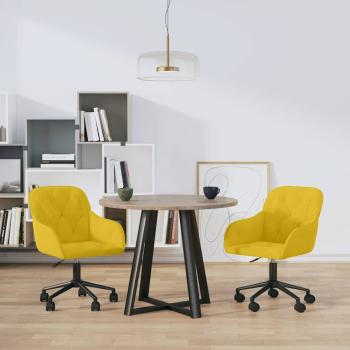 ARDEBO.de - Esszimmerstühle 2 Stk. Drehbar Gelb Samt