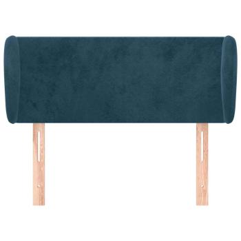 Kopfteil mit Ohren Dunkelblau 93x23x78/88 cm Samt