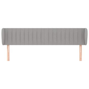 Kopfteil mit Ohren Hellgrau 163x23x78/88 cm Stoff