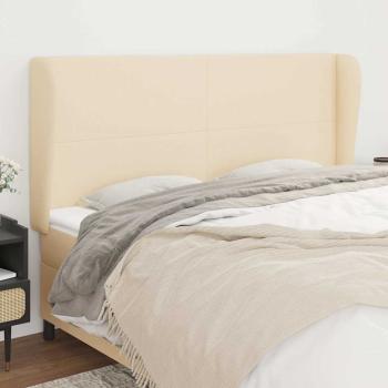 ARDEBO.de - Kopfteil mit Ohren Creme 203x23x118/128 cm Stoff