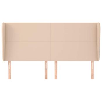 Kopfteil mit Ohren Cappuccino-Braun 183x23x118/128cm Kunstleder