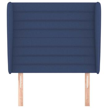 Kopfteil mit Ohren Blau 93x23x118/128 cm Stoff