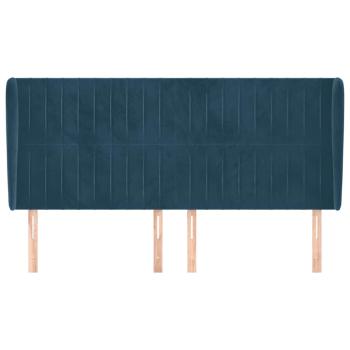 Kopfteil mit Ohren Dunkelblau 183x23x118/128 cm Samt