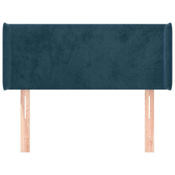 Kopfteil mit Ohren Dunkelblau 103x16x78/88 cm Samt