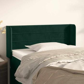 ARDEBO.de - Kopfteil mit Ohren Dunkelgrün 83x16x78/88 cm Samt