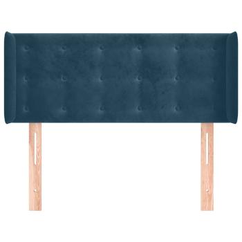 Kopfteil mit Ohren Dunkelblau 83x16x78/88 cm Samt
