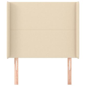 Kopfteil mit Ohren Creme 103x16x118/128 cm Stoff