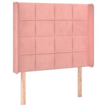 Kopfteil mit Ohren Rosa 83x16x118/128 cm Samt