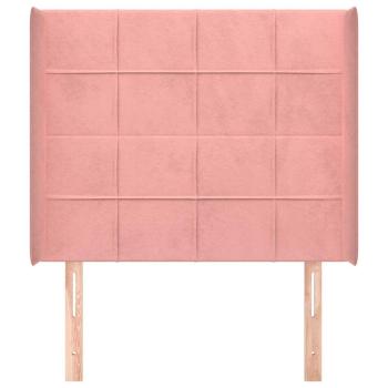 Kopfteil mit Ohren Rosa 83x16x118/128 cm Samt