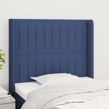 ARDEBO.de - Kopfteil mit Ohren Blau 103x16x118/128 cm Stoff