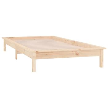 Massivholzbett mit LEDs 90x190 cm