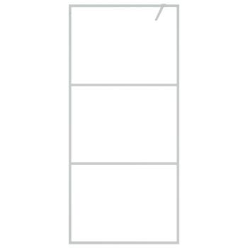 Duschwand für Begehbare Dusche Silbern 90x195cm ESG-Klarglas