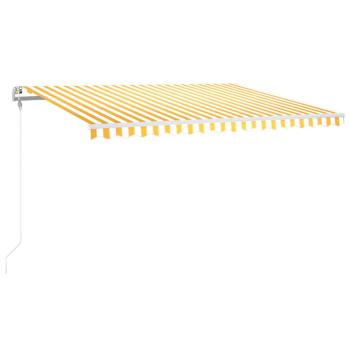Automatische Markise mit LED Windsensor 400x300 cm Gelb/Weiß