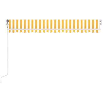 Automatische Markise mit LED Windsensor 400x300 cm Gelb/Weiß