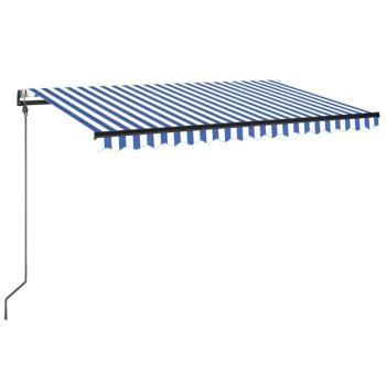 Automatische Markise mit LED & Windsensor 300x250 cm Blau Weiß