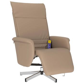 Massagesessel mit Fußteil Cappuccino-Braun Kunstleder