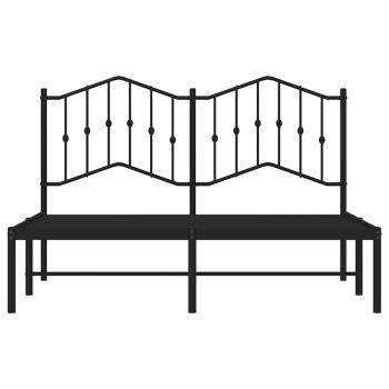 Bettgestell mit Kopfteil Metall Schwarz 140x190 cm