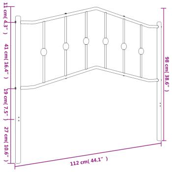 Ersatz-Kopfteil Metall Schwarz 107 cm