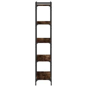 B?cherregal 5 B?den R?uchereiche 80x30x154 cm Holzwerkstoff