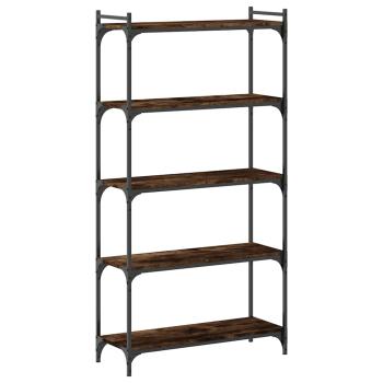B?cherregal 5 B?den R?uchereiche 80x30x154 cm Holzwerkstoff