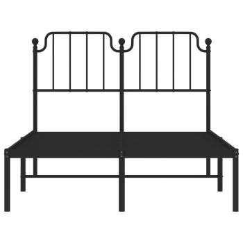 Bettgestell mit Kopfteil Metall Schwarz 120x190 cm