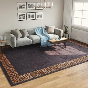 ARDEBO.de - Teppich Waschbar Schwarz und Golden 400x300 cm