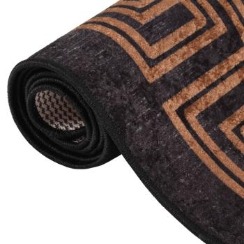 Teppich Waschbar Schwarz und Golden 400x300 cm