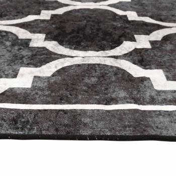 Teppich Waschbar Schwarz und Weiß 80x150 cm