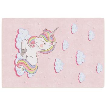 Kinderteppich Rosa 160x230 cm Einhorn Waschbar