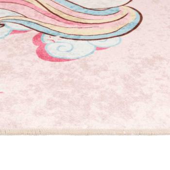 Kinderteppich Rosa 160x230 cm Einhorn Waschbar