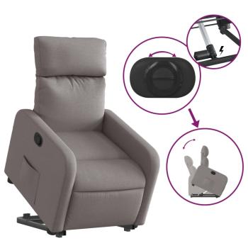 Relaxsessel mit Aufstehhilfe Taupe Stoff