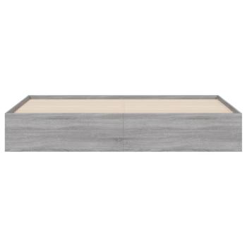 Bettgestell mit Schubladen Grau Sonoma 160x200 cm Holzwerkstoff