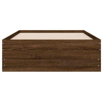 Bettgestell mit Schubladen Braun Eichen-Optik 90x200 cm