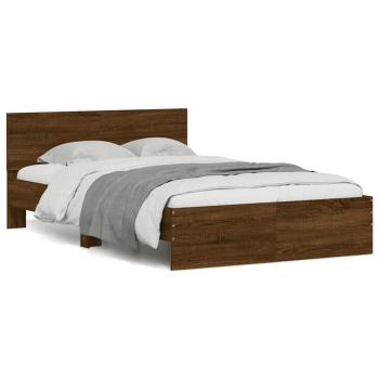 Bettgestell mit Kopfteil Braun Eichen-Optik 120x190 cm