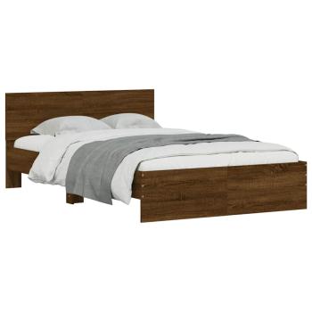 Bettgestell mit Kopfteil Braun Eichen-Optik 120x190 cm