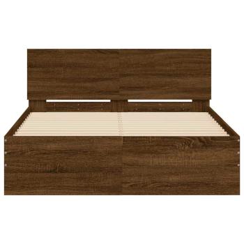 Bettgestell mit Kopfteil Braun Eichen-Optik 120x190 cm
