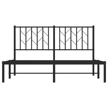 Bettgestell mit Kopfteil Metall Schwarz 140x190 cm