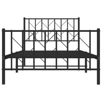 Bettgestell mit Kopf- und Fußteil Metall Schwarz 100x190 cm