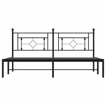 Bettgestell mit Kopfteil Metall Schwarz 183x213 cm