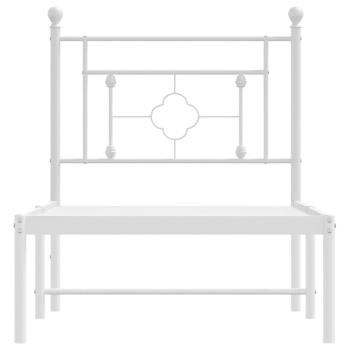 Metallbett ohne Matratze mit Kopfteil Weiß 75x190 cm