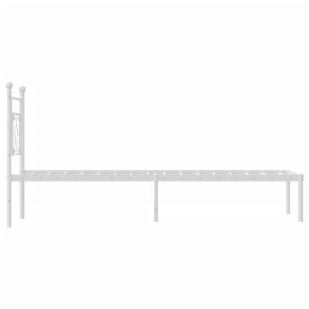Metallbett ohne Matratze mit Kopfteil Weiß 75x190 cm