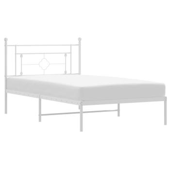 Bettgestell mit Kopfteil Metall Wei? 107x203 cm