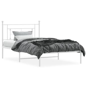 Bettgestell mit Kopfteil Metall Wei? 107x203 cm
