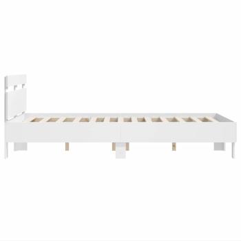Bettgestell mit Kopfteil Weiß 120x200 cm Holzwerkstoff