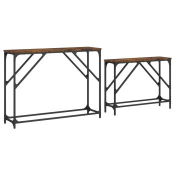 Konsolentische 2 Stk. Räuchereiche Holzwerkstoff