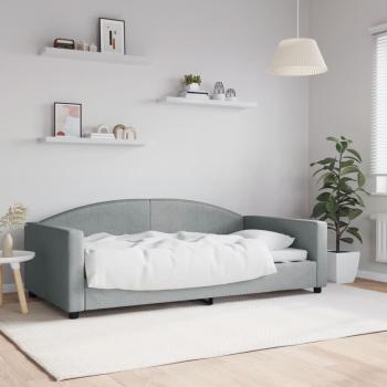 ARDEBO.de - Tagesbett Hellgrau 100x190 cm Stoff