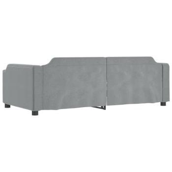 Tagesbett Hellgrau 100x190 cm Stoff
